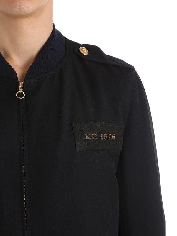 Kent Curwen Military Wool Bomber Jacket in Blue for Men Lyst