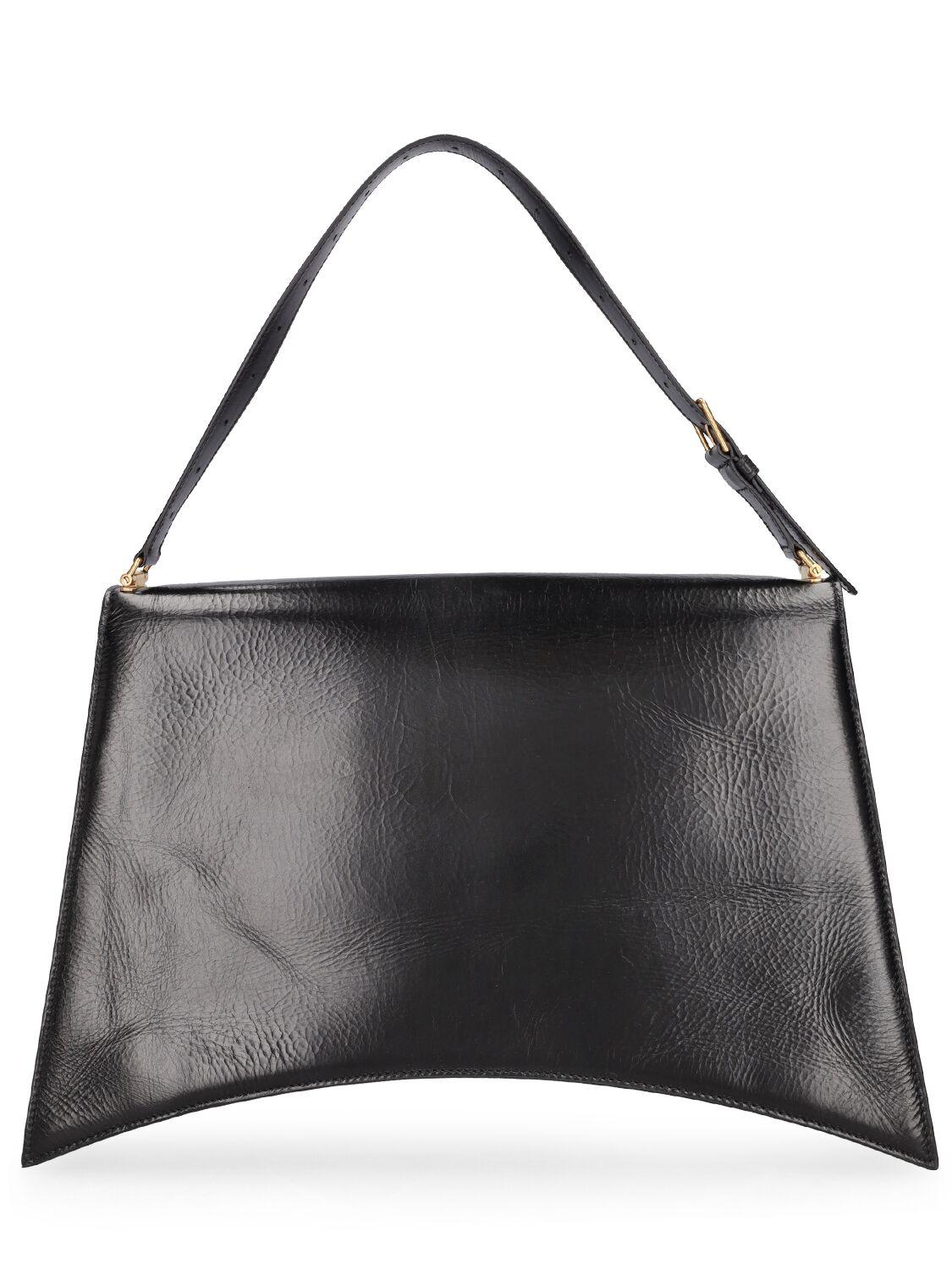 Balenciaga レディース ブラック Large Crush Sling レザーショルダー 