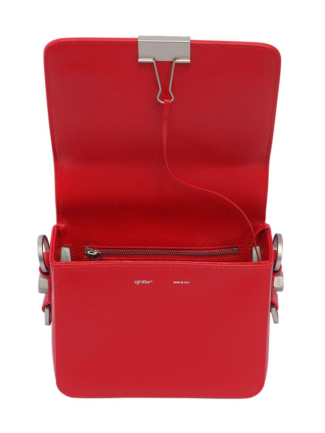 Off-White c/o Virgil Abloh Binder Clip Leather Shoulder Bag in Red - Lyst