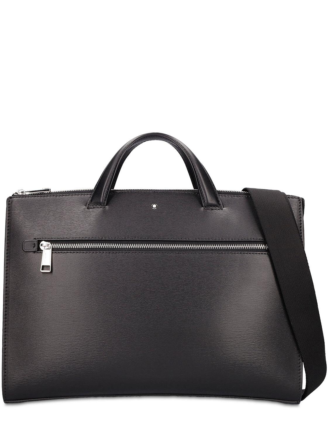 Montblanc Ultra Slim Leather Briefcase in Black for Men | Lyst