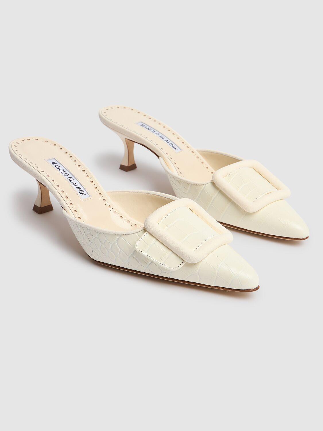 Manolo Blahnik レディース ナチュラル Maysalebi クロコエンボス 