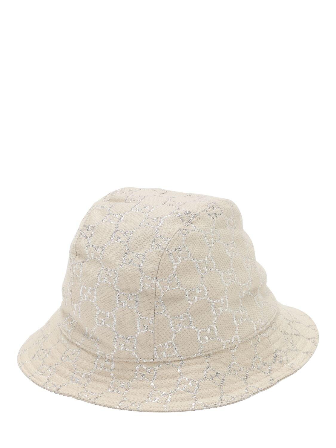 GG Canvas Bucket Hat in White - Gucci