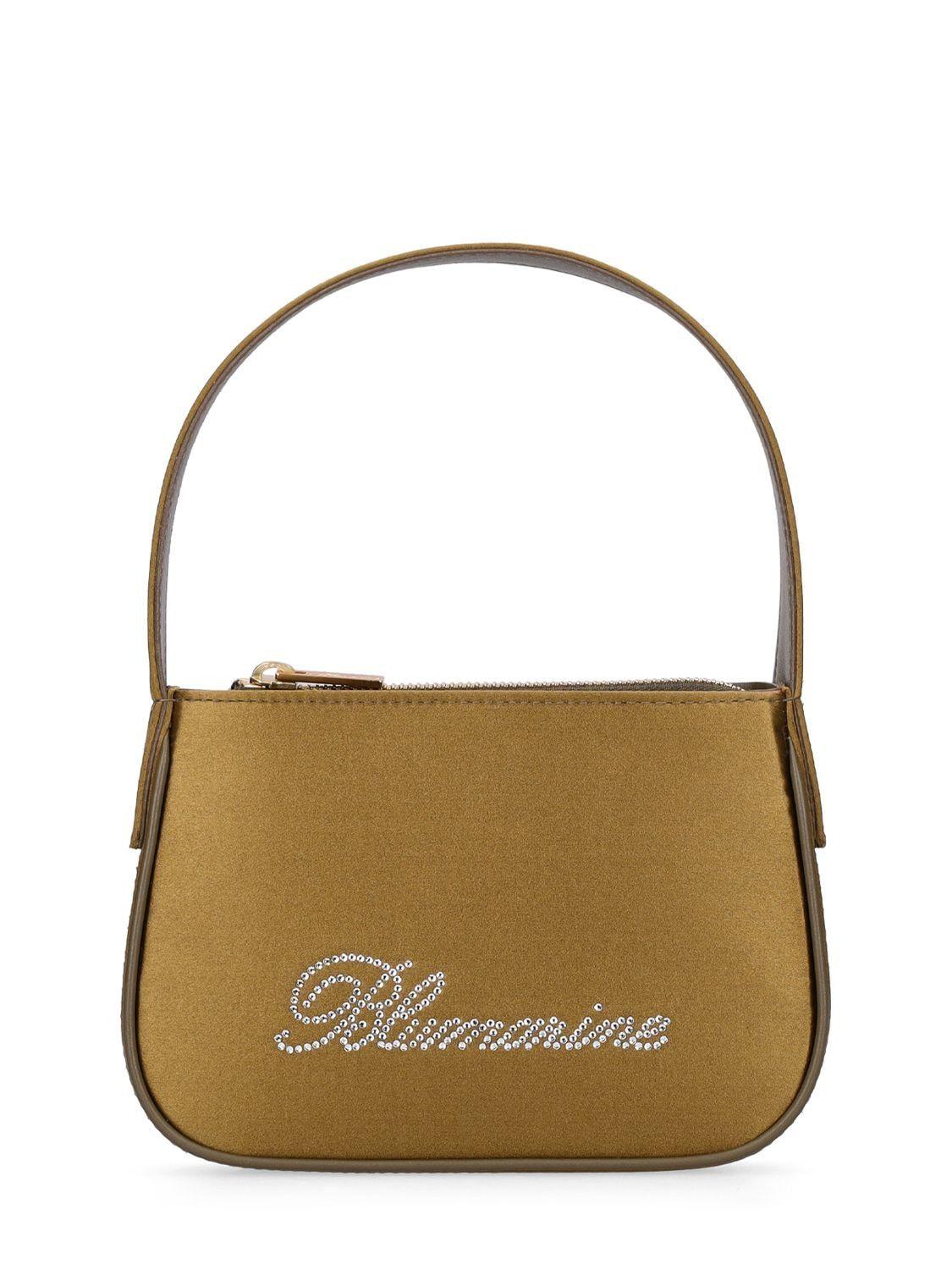 Blumarine Logo Satin Top Handle Bag in Metallic | Lyst