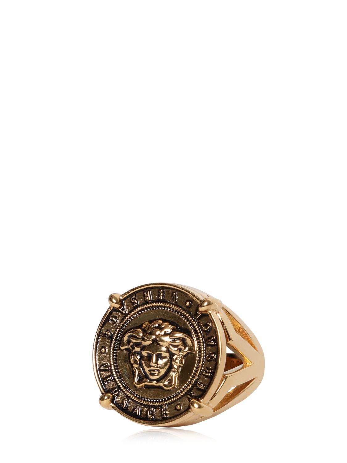 Versace Medusa Coin Vintage Gold Ring in Metallic | Lyst