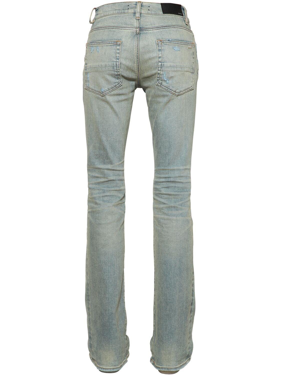 Amiri 27cm Flared Stack Cotton Denim Jeans in Blue for Men Amiri 27cm Flared Stack Cotton Denim Jeans in Blue for Men