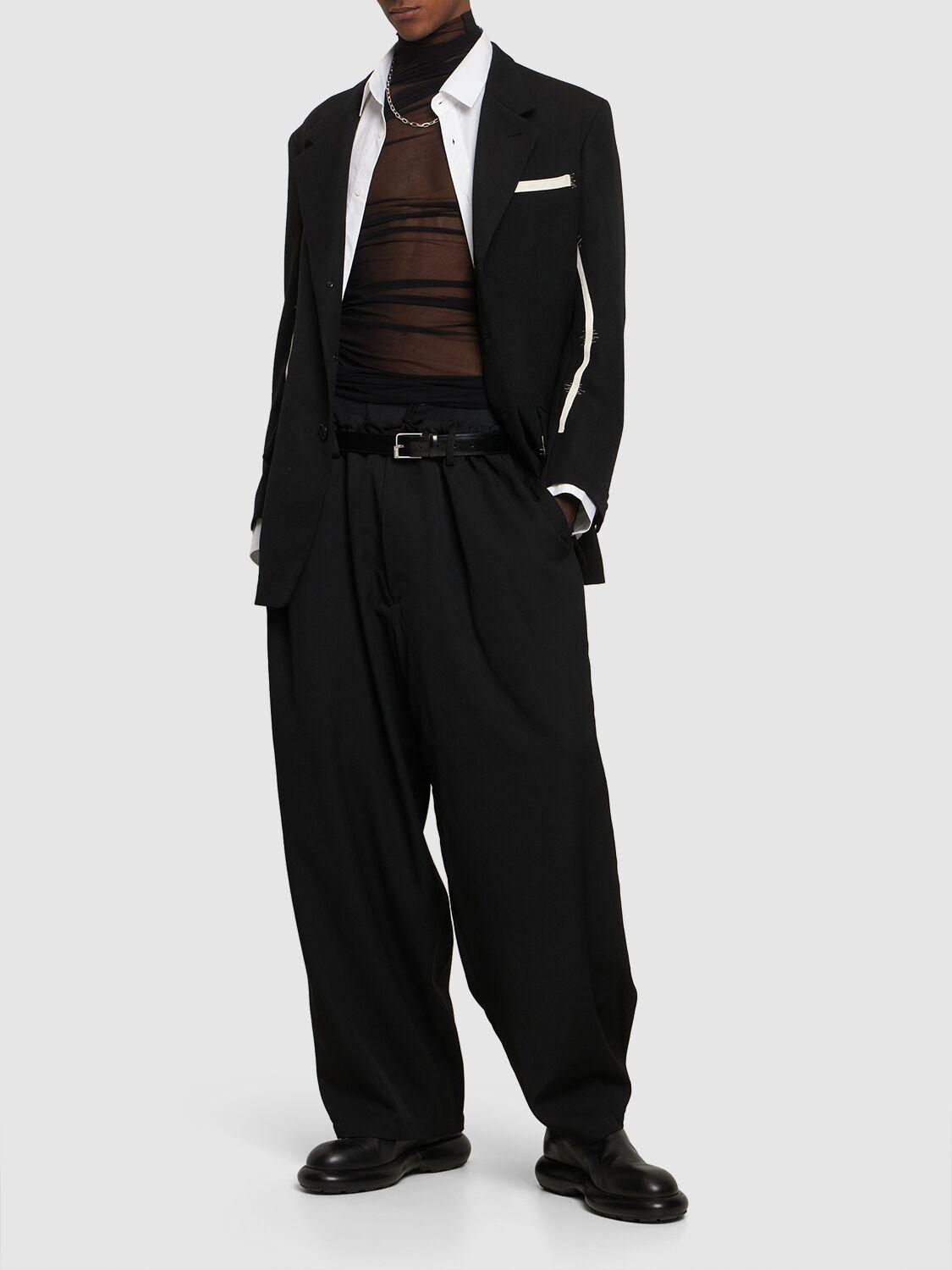 Yohji Yamamoto Wool Gabardine Pants in Black for Men | Lyst UK