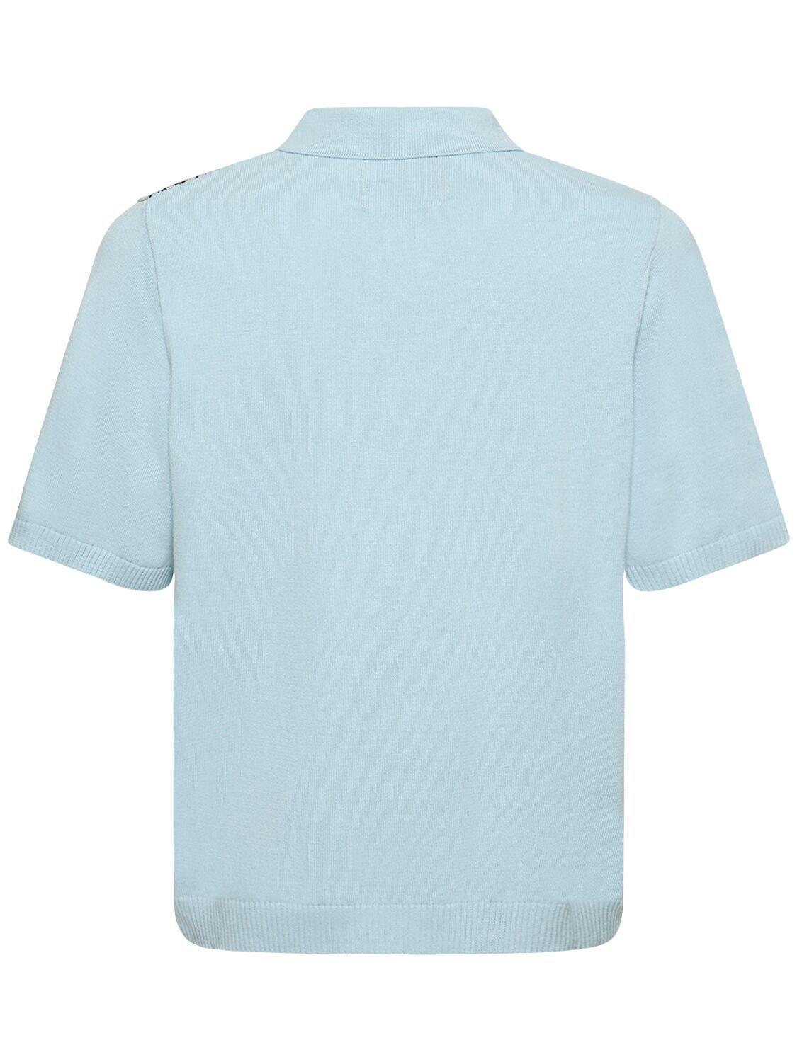 Unknown Short Sleeve Knit Polo in Blue for Men | Lyst