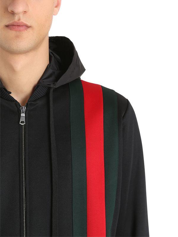Gucci Synthetic Technical Jersey Bomber Jacket in Black for Men | Lyst