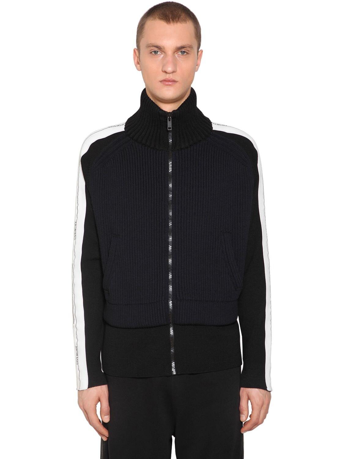 Givenchy Synthetic Zip Up Nylon Blend Knit Jacket in Black for Men - Lyst