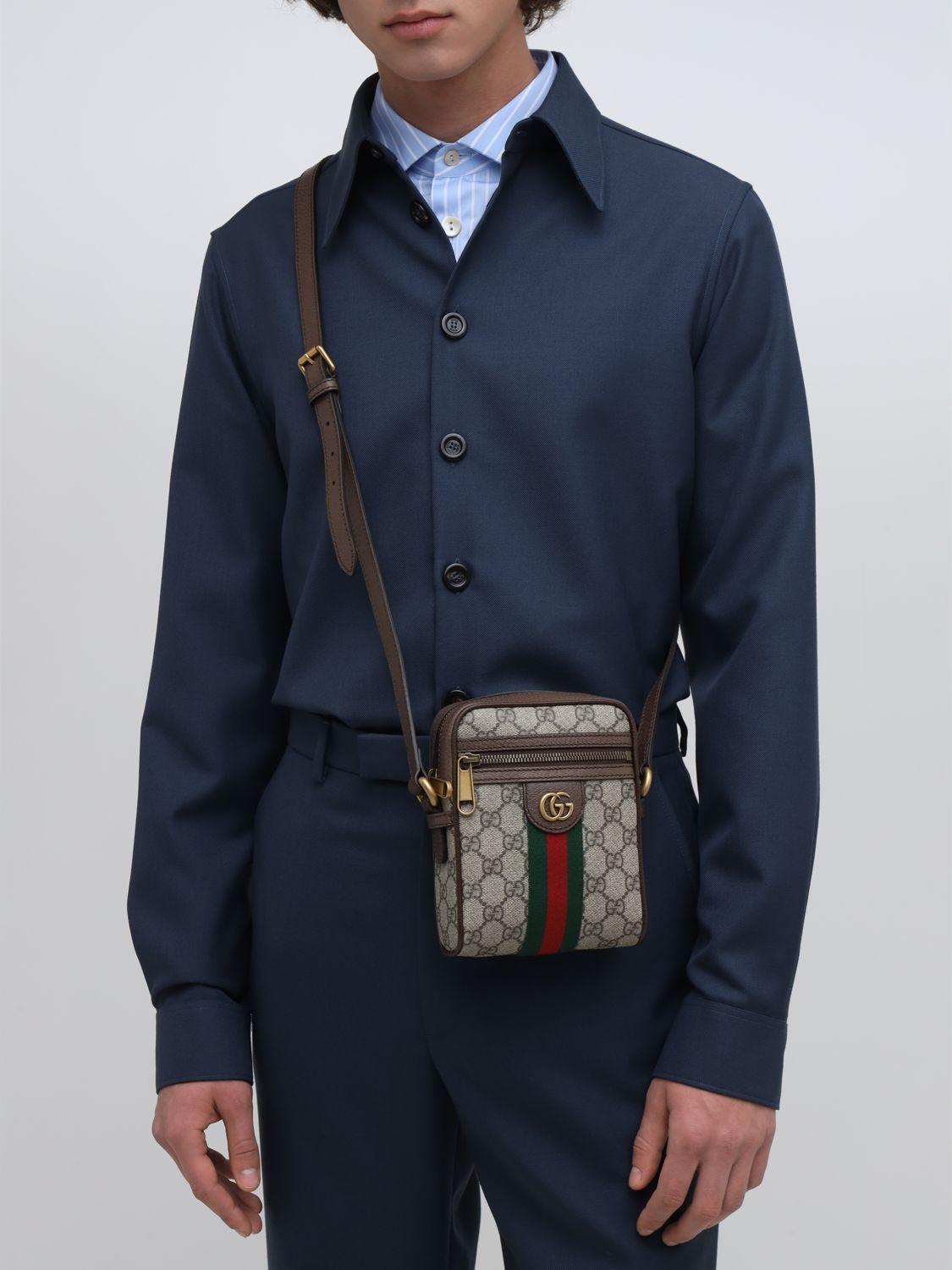 Gucci Ophidia GG Shoulder Bag in Natural for Men | Lyst