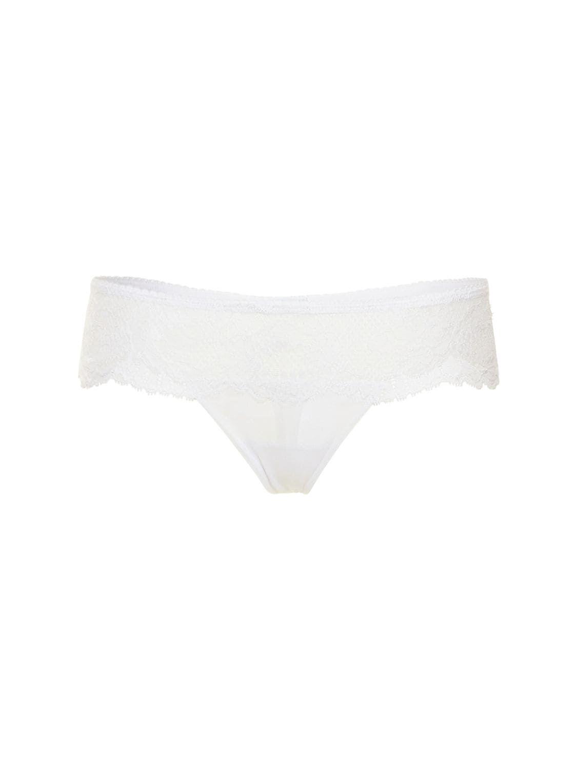 La Perla Brigitta Lace G-string Thong in White | Lyst