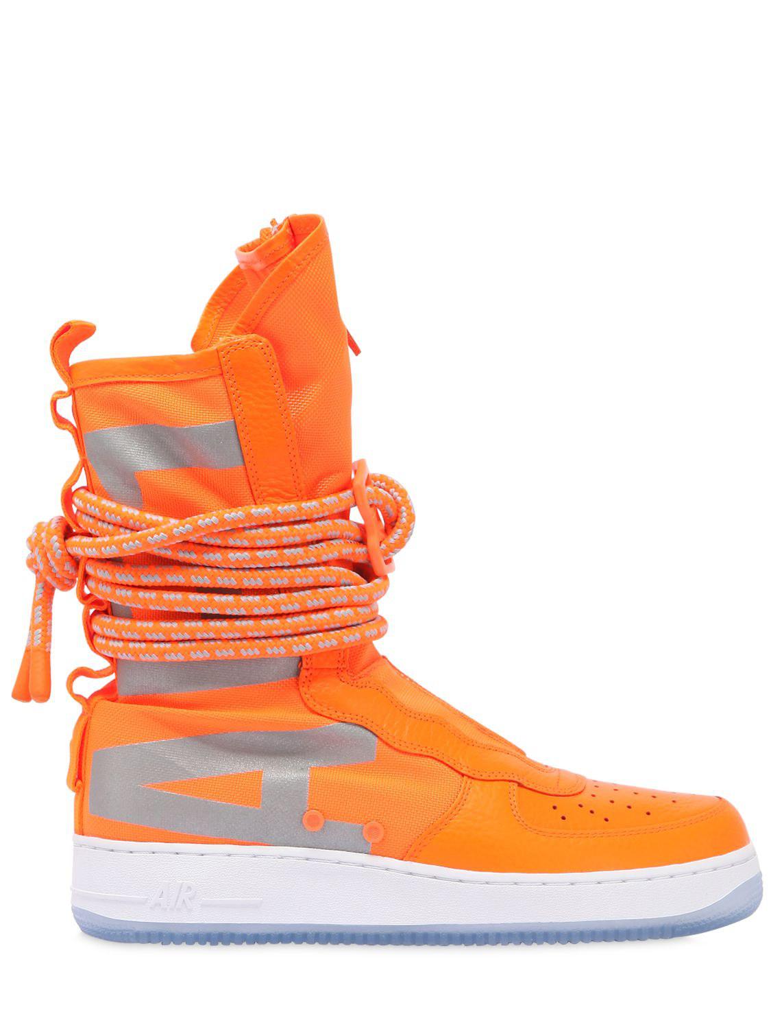 Nike Sf Air Force 1 Sneaker Boots in Orange | Lyst