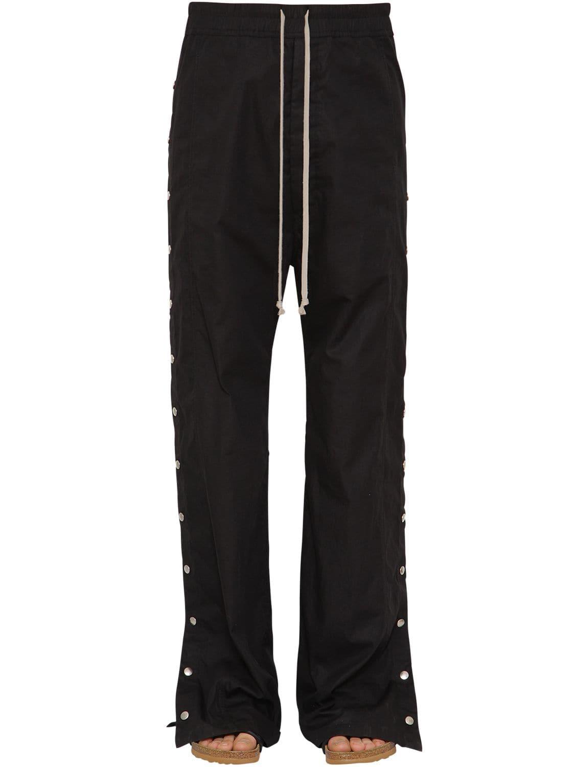 Rick Owens Drkshdw Snap Button Cotton Ripstop Pants in Black for Men | Lyst