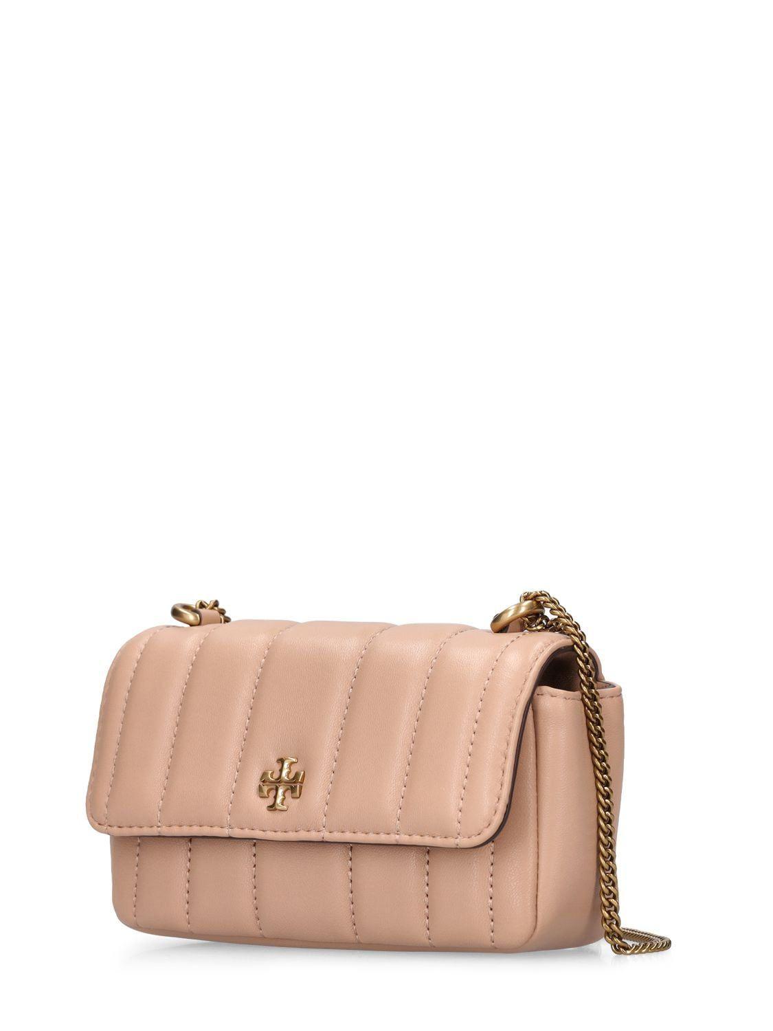Tory Burch Mini Kira Leather Flap Bag in Pink | Lyst
