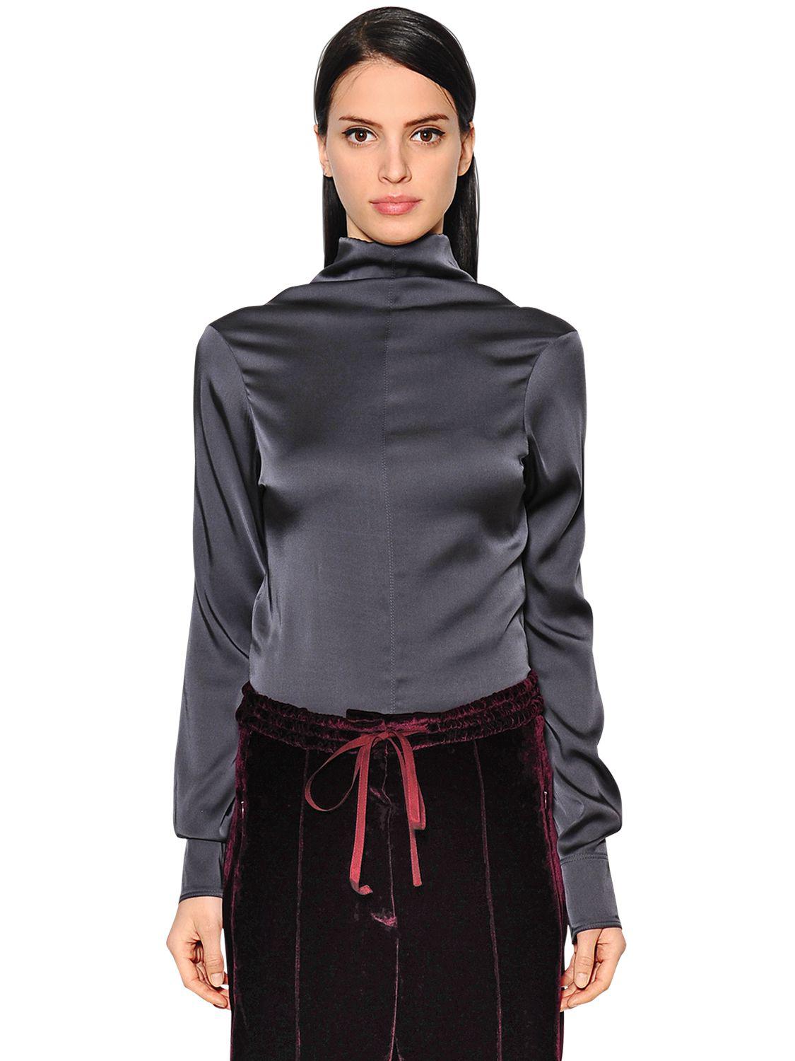 satin turtleneck top