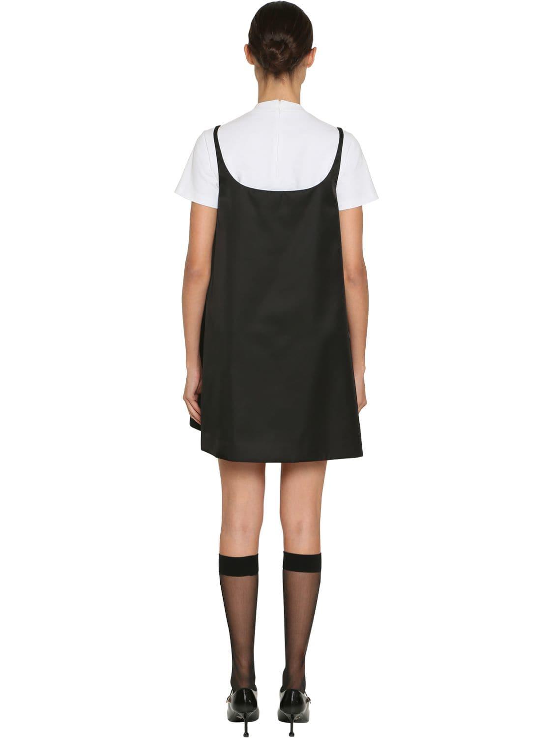 Prada Nylon Gabardine Baby Doll Mini Dress in Black Lyst