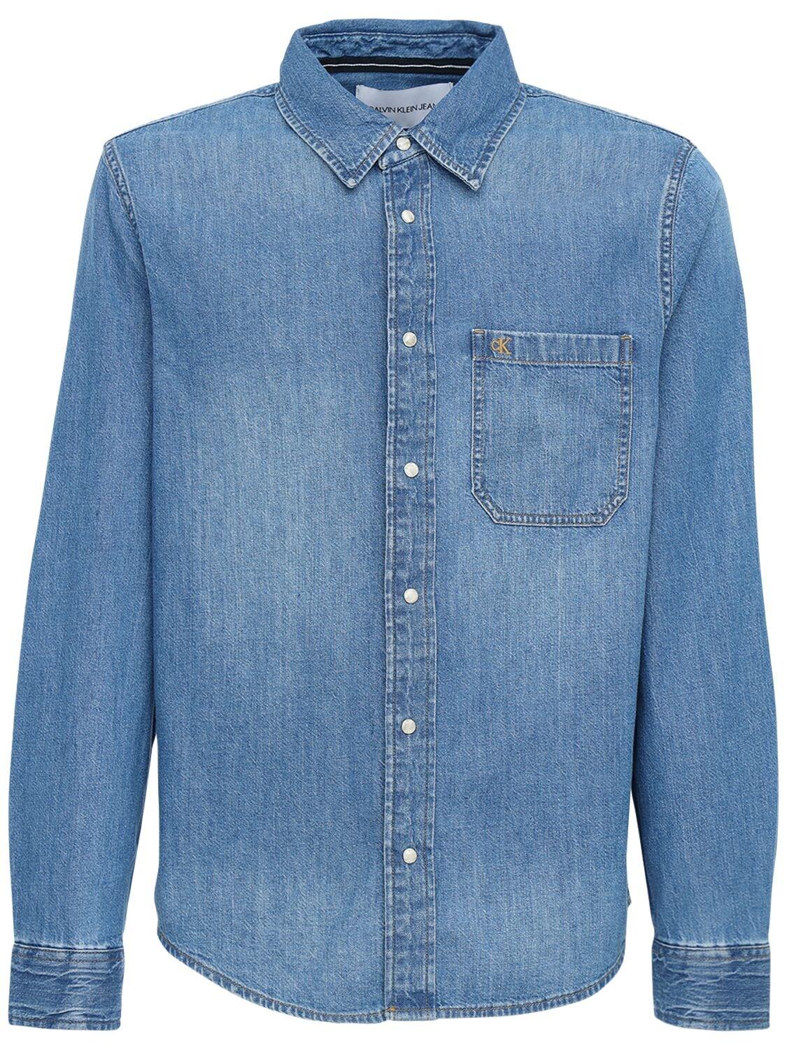 calvin klein denim shirt mens|OFF 78 