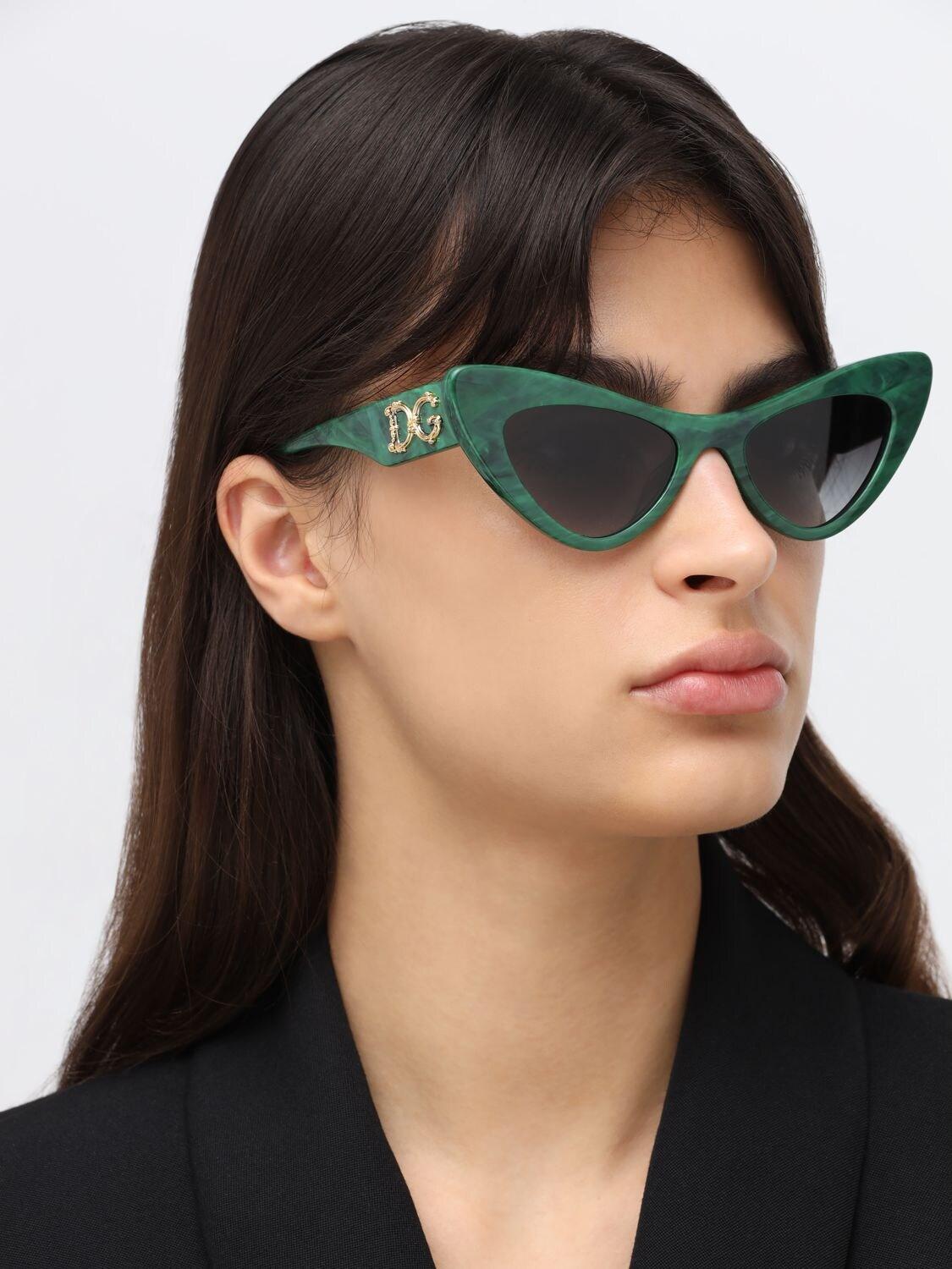 Dolce & Gabbana Devotion Logo Cat-eye Acetate Sunglasses in Malachite Green  (Green) - Lyst