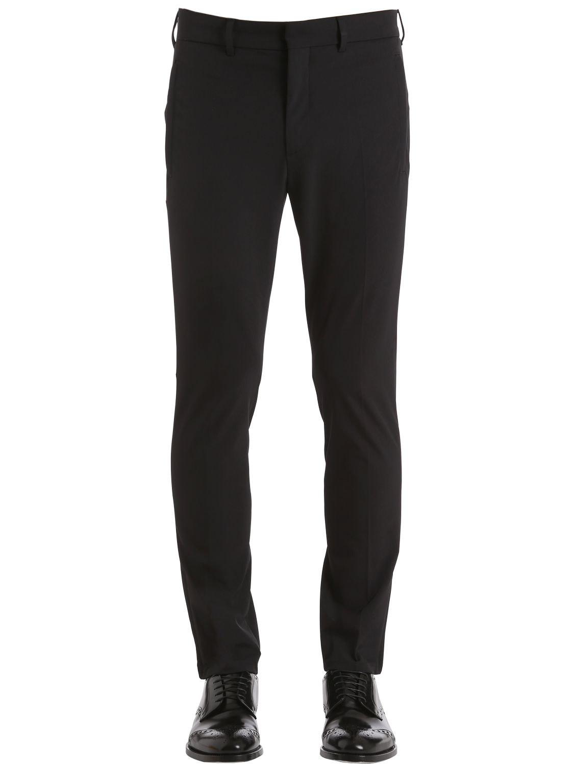 Prada Synthetic 18cm Stretch Nylon Straight Leg Pants in Black for Men ...