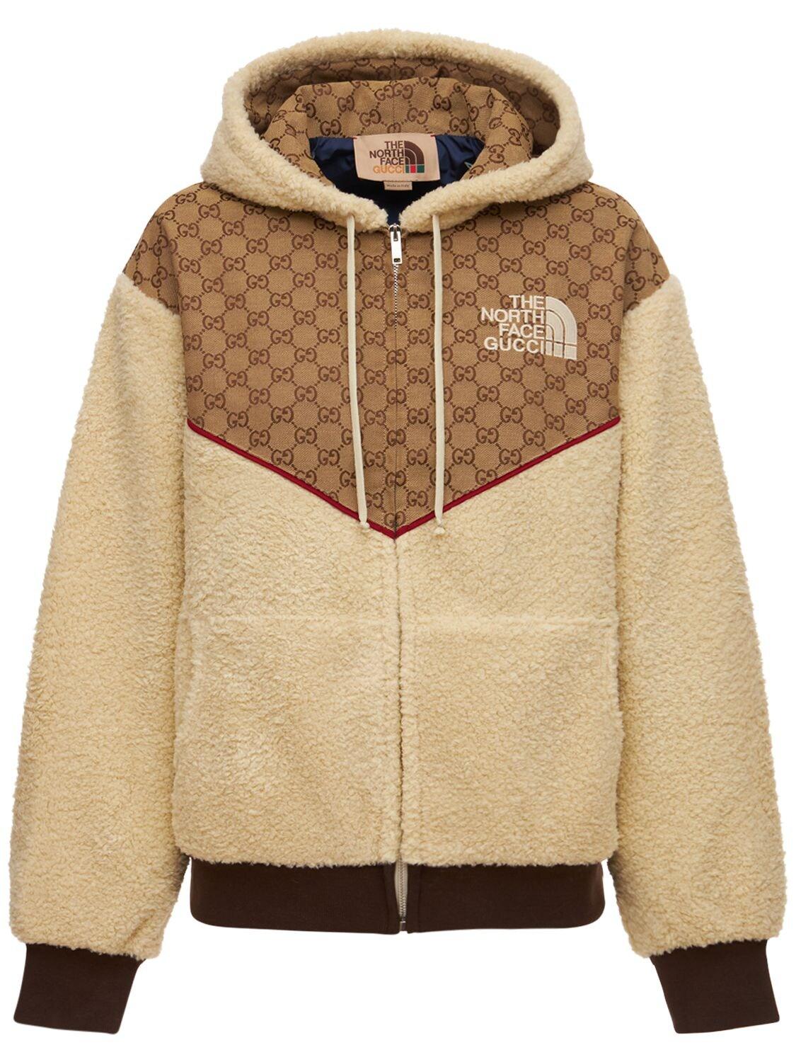 Gucci X The North Face Canvas Logo Zip Jacket in Natural | Lyst