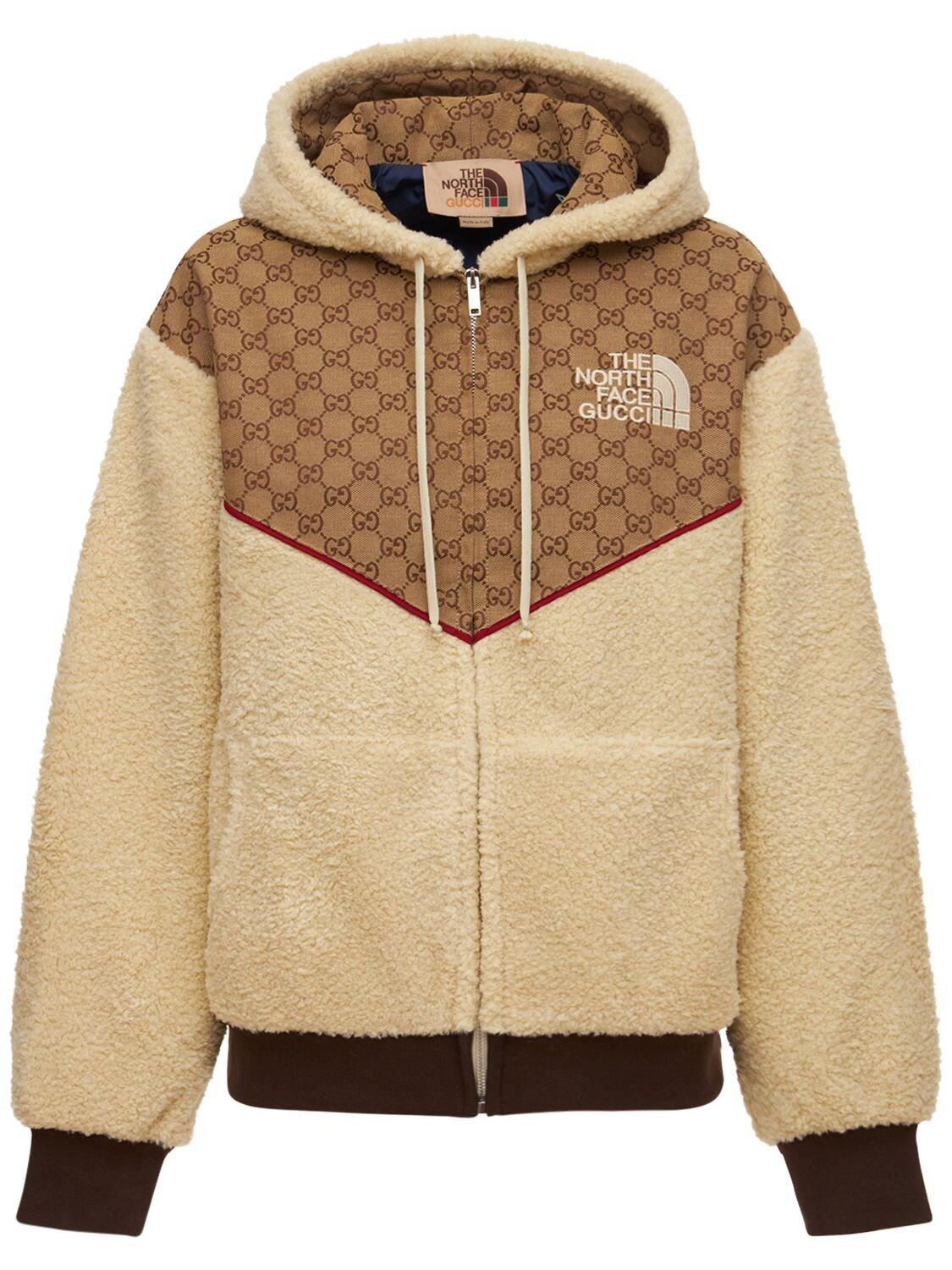 Gucci X The North Face Canvas Logo Zip Jacket in Natural