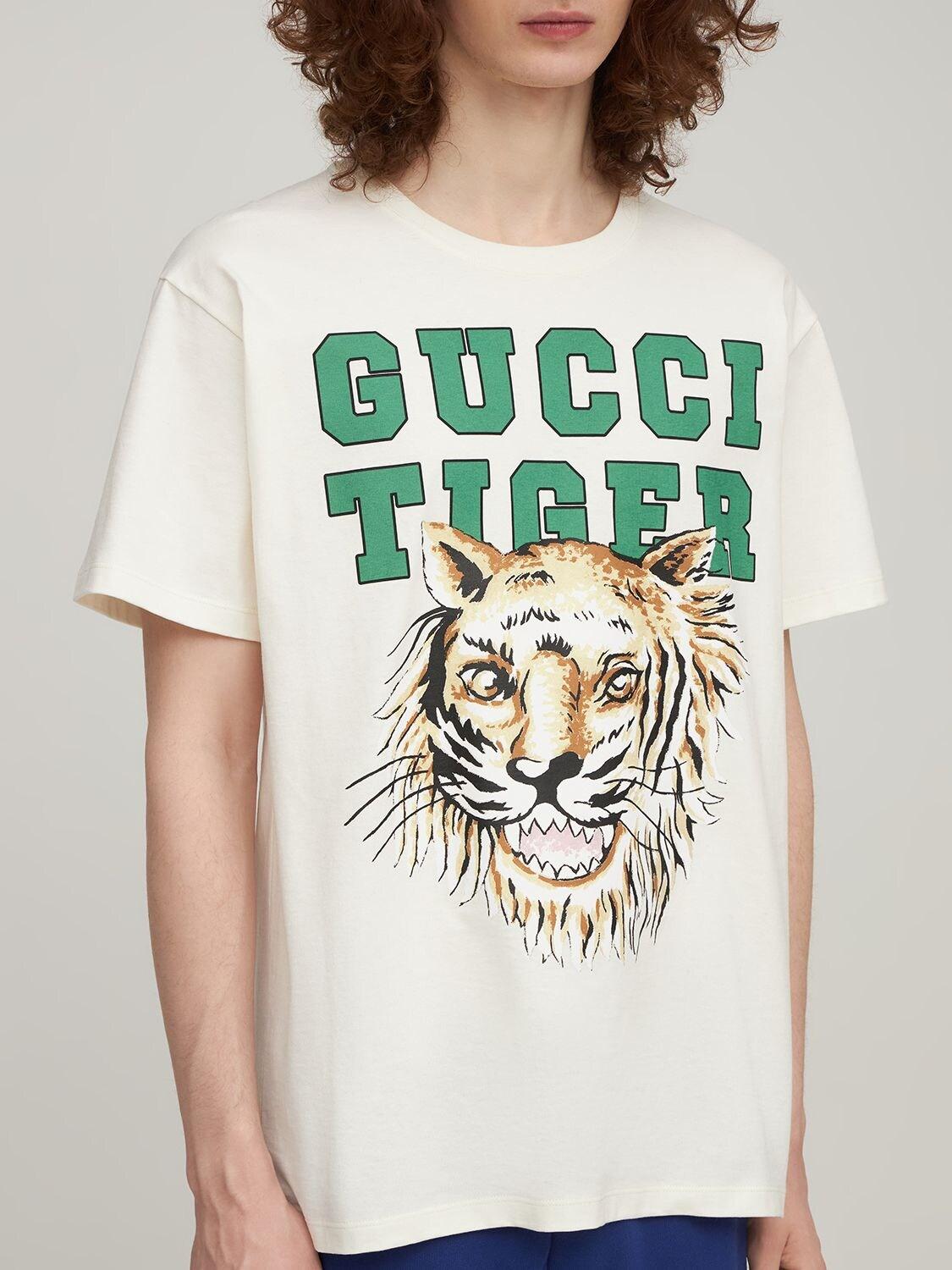 Inhibit acidity Humanistic Gucci Tiger Print Cotton T-shirt for Men | Lyst