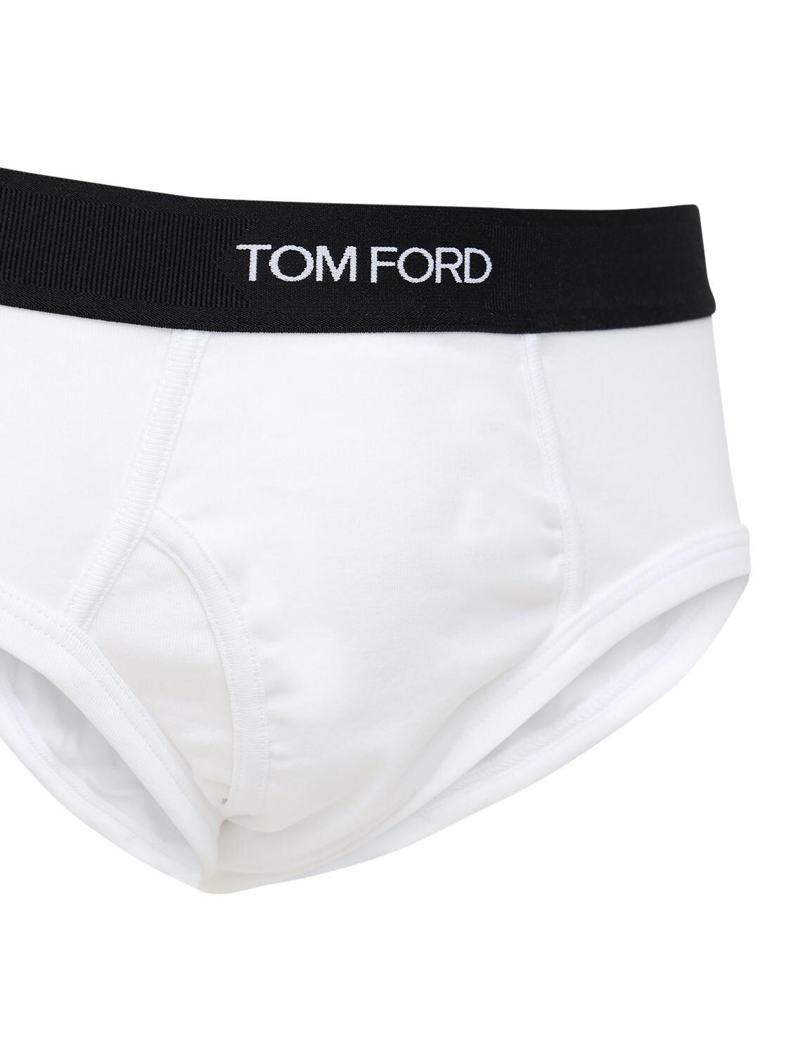 Tom Ford Pack Of 2 Logo Stretch Cotton Briefs in White for Men - Lyst