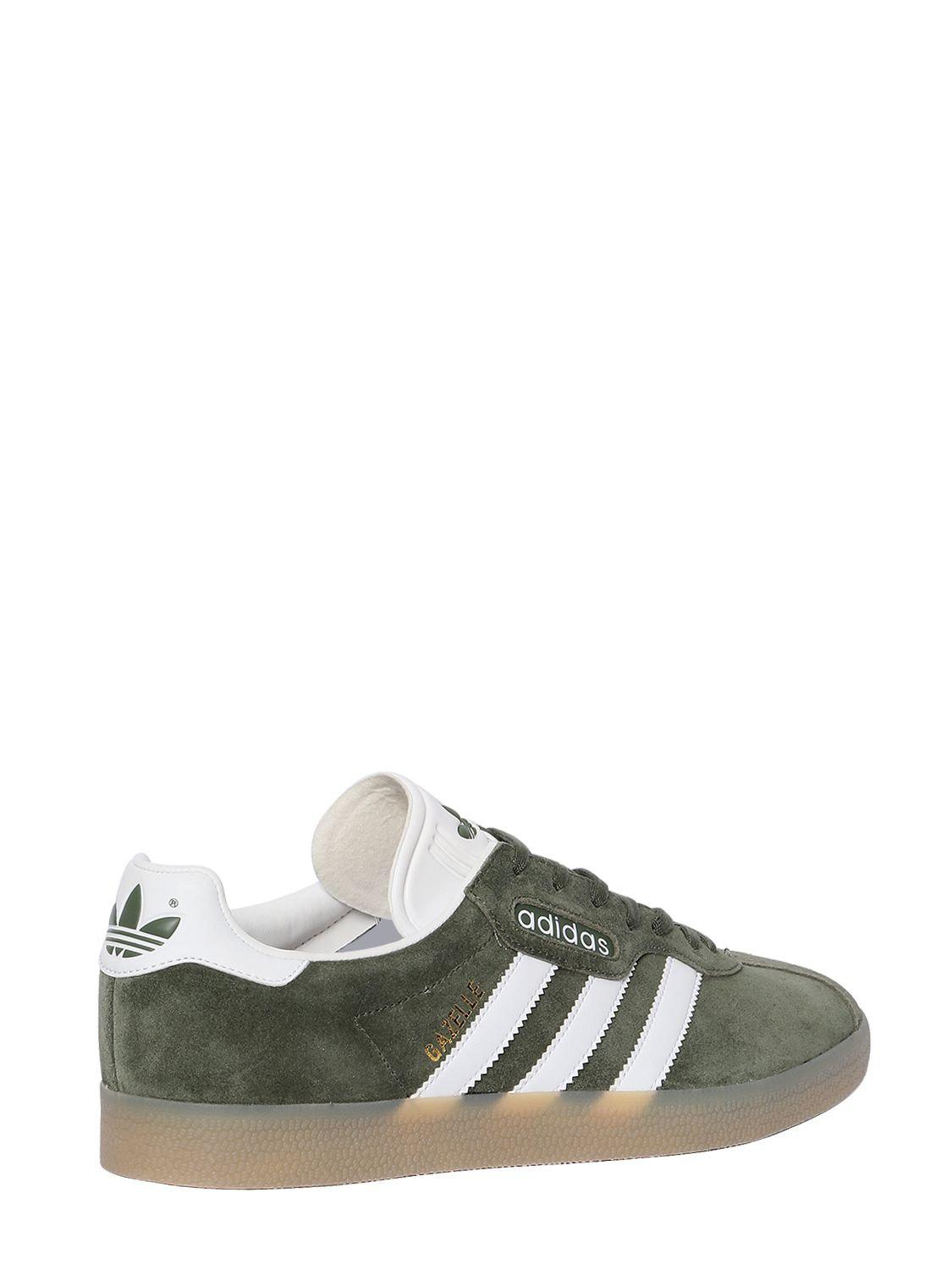 green suede gazelles