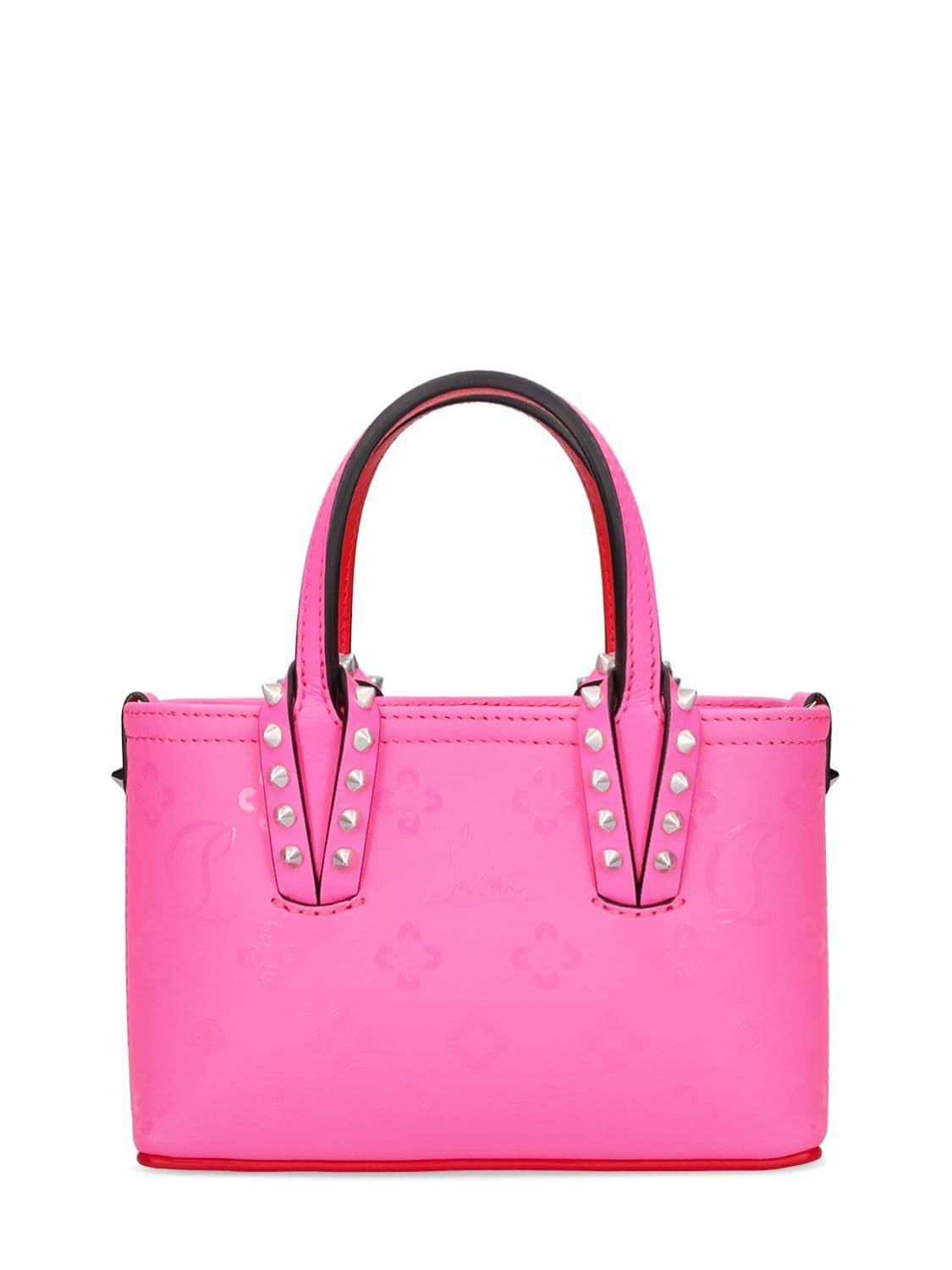 Christian Louboutin Nano Cabata Leather Top Handle Bag in Pink | Lyst