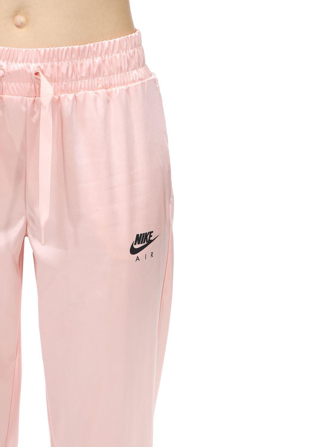 Nike Satin Trousers in Pink - Lyst