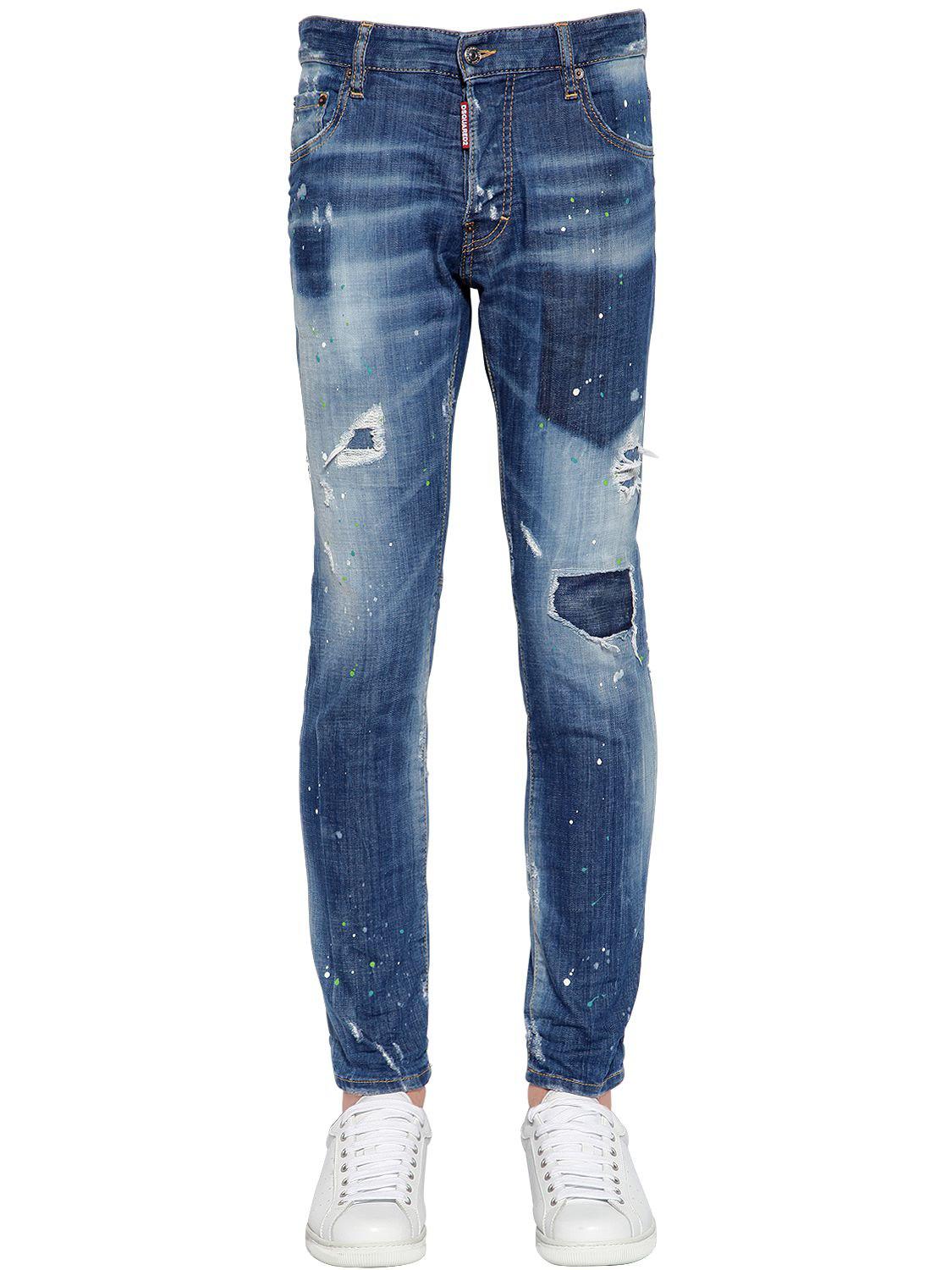 DSquared² 17cm City Biker Shadow Wash Denim Jeans in Navy (Blue) for ...