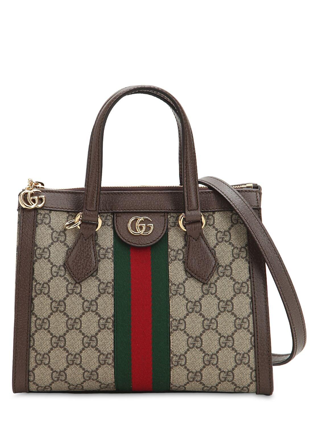 Gucci Small Ophidia Gg Supreme Top Handle Bag in Black | Lyst