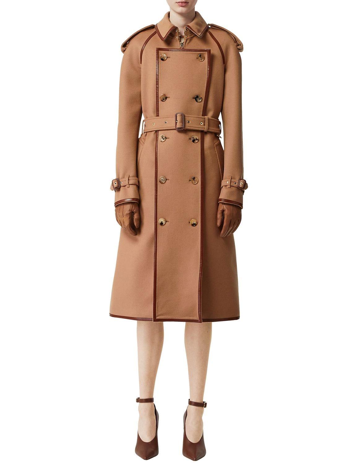 Burberry Cashmere Kensington Trench Coat in Brown | Lyst