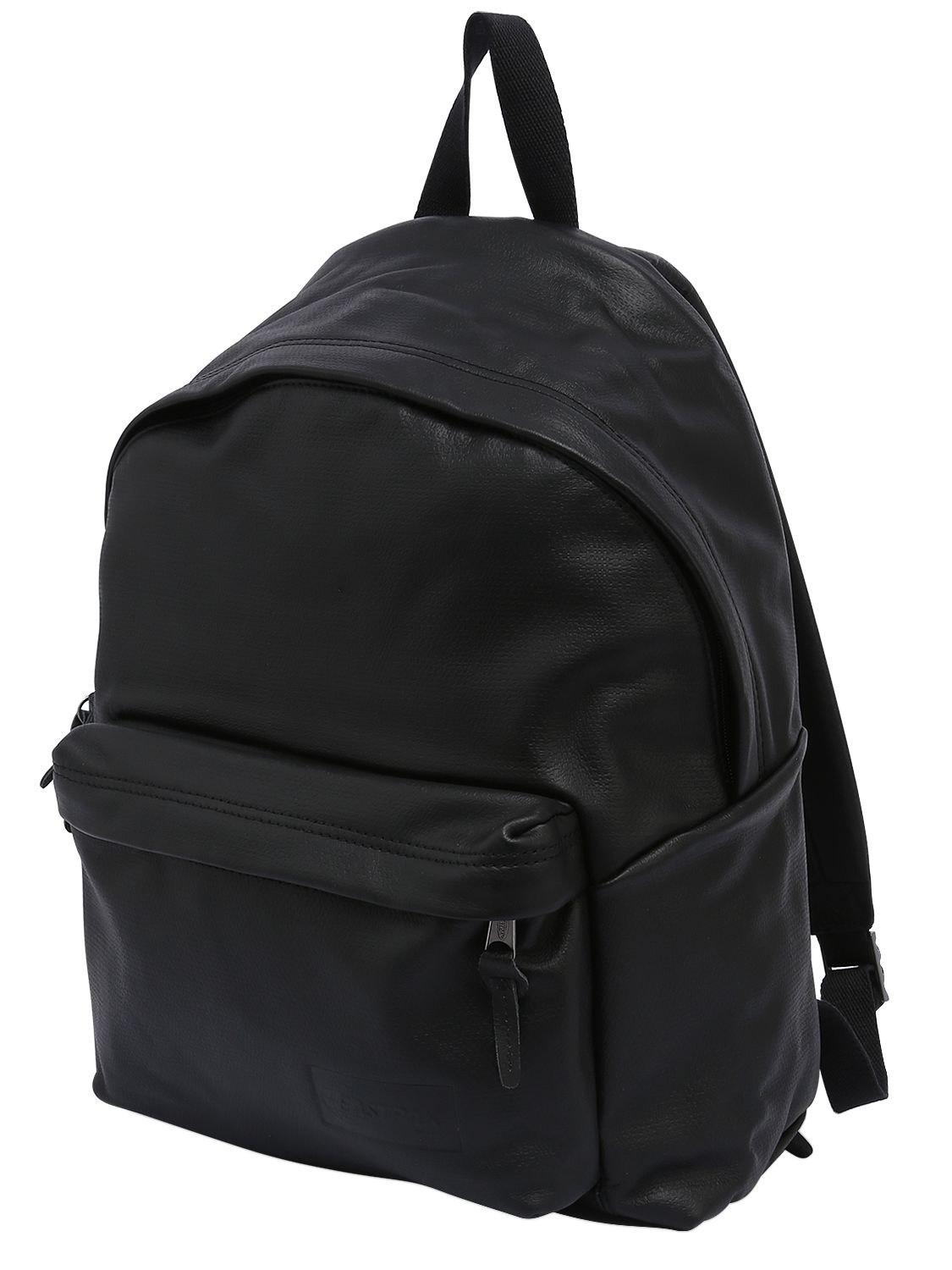 Eastpak 24l Pak'r Embossed Leather Backpack in Black Lyst