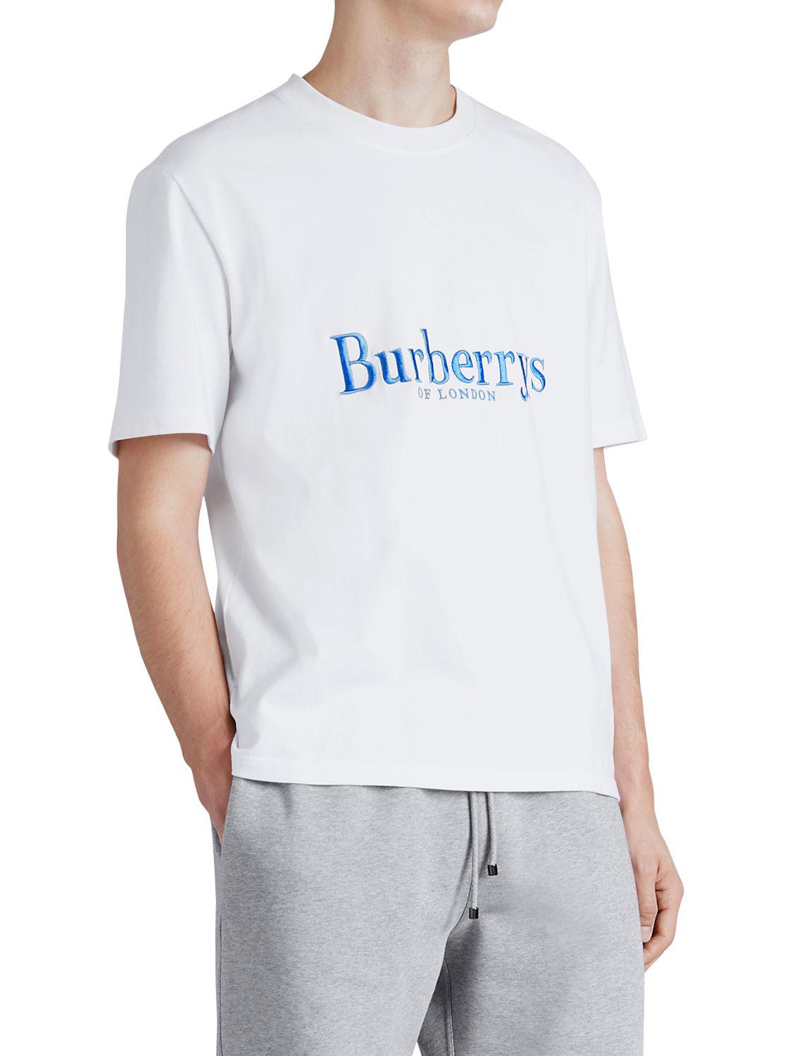 Burberry Runway Fw18 Logo Cotton Jersey T-shirt in White for Men 