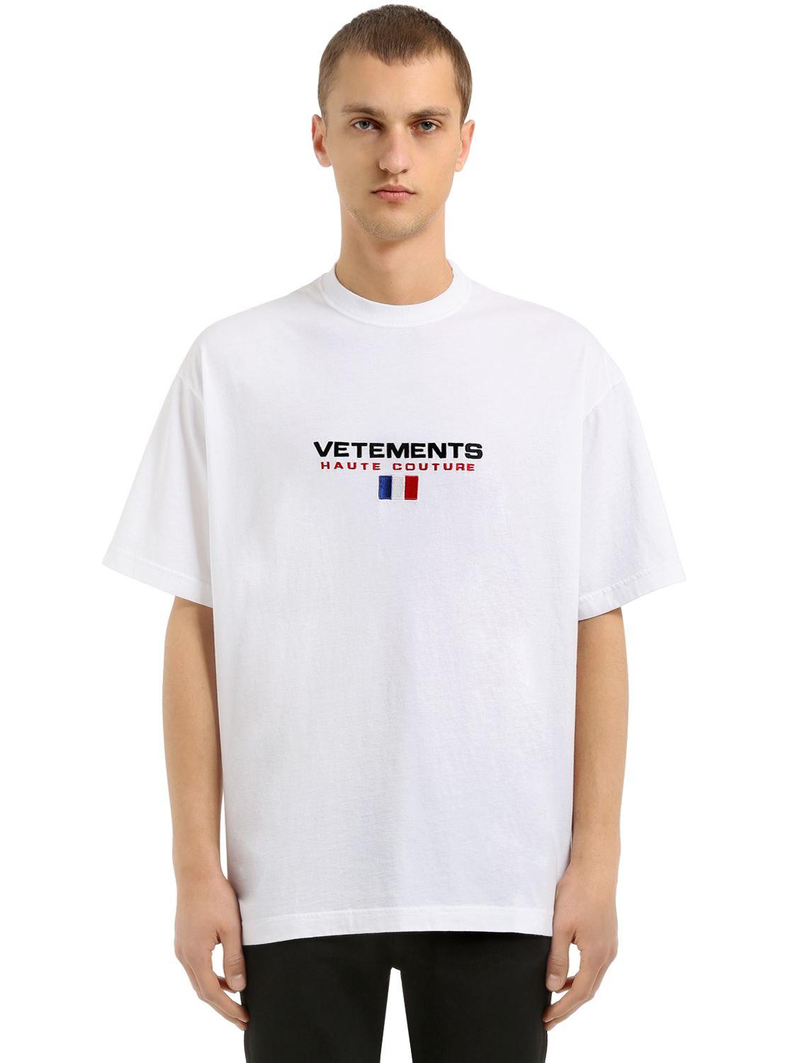 Vetements Oversized Haute Couture Jersey T-shirt in White for Men | Lyst
