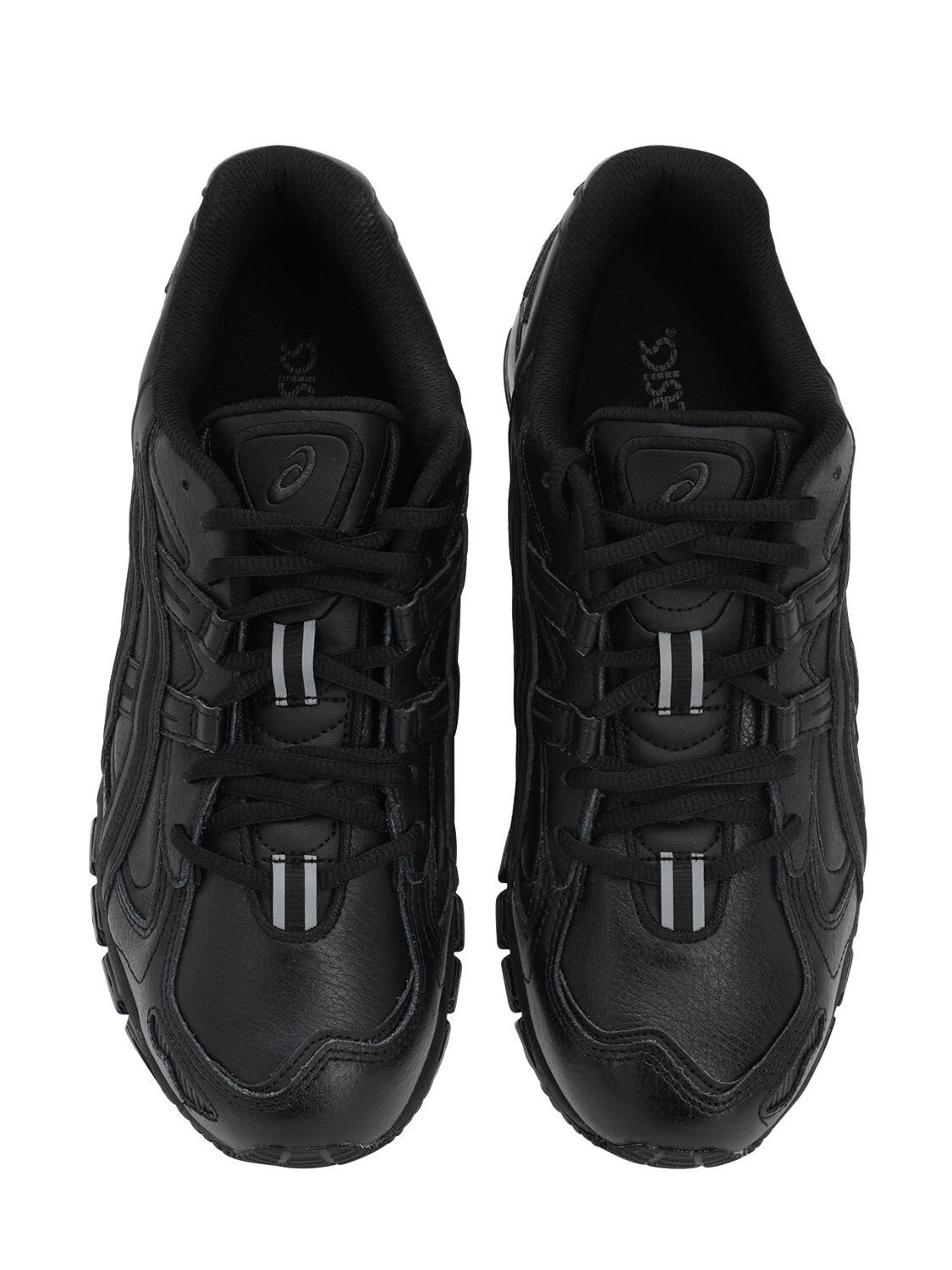 asics black leather sneakers