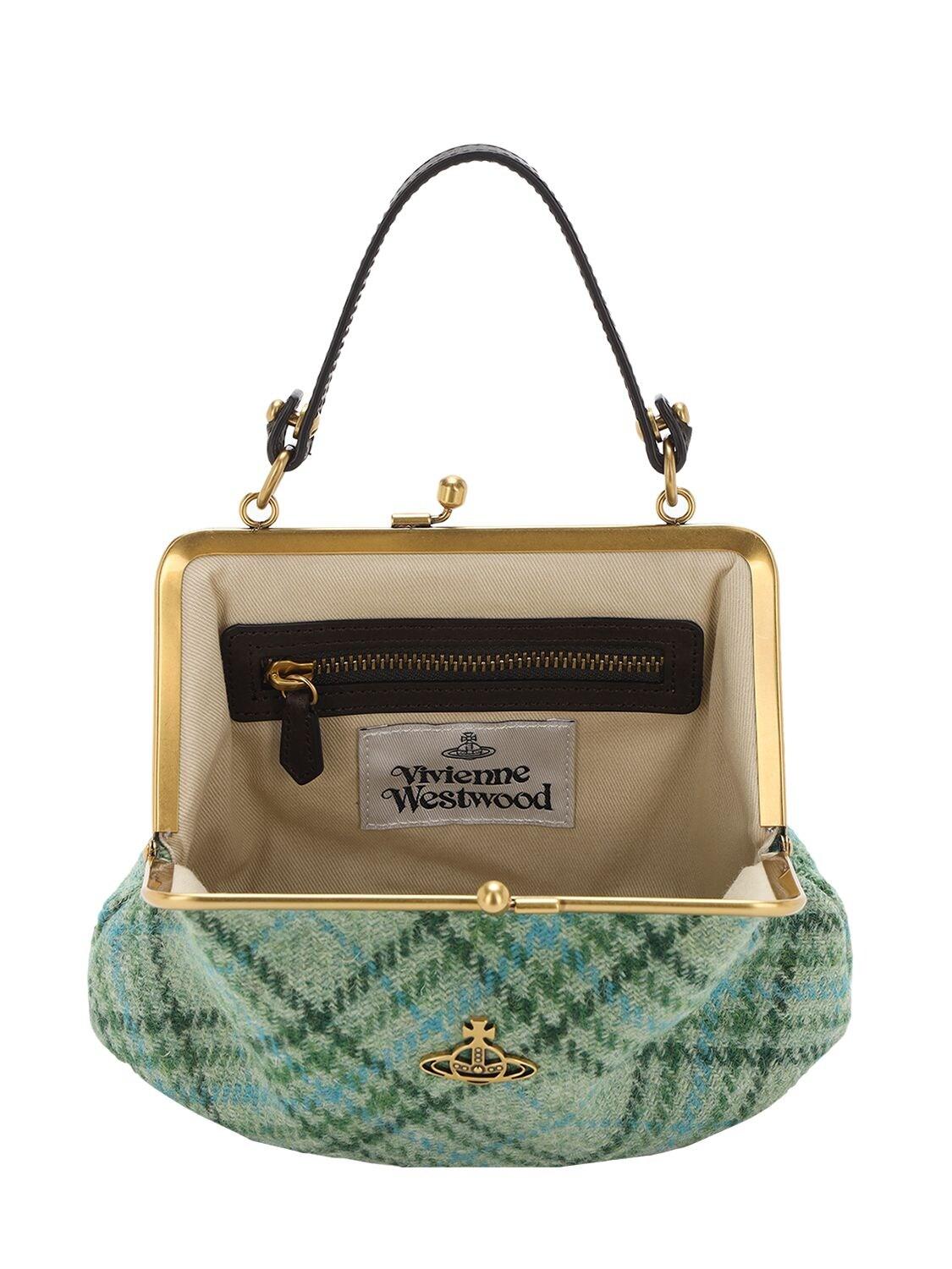 Vivienne Westwood Elena Tartan Wool Top Handle Bag in Green | Lyst