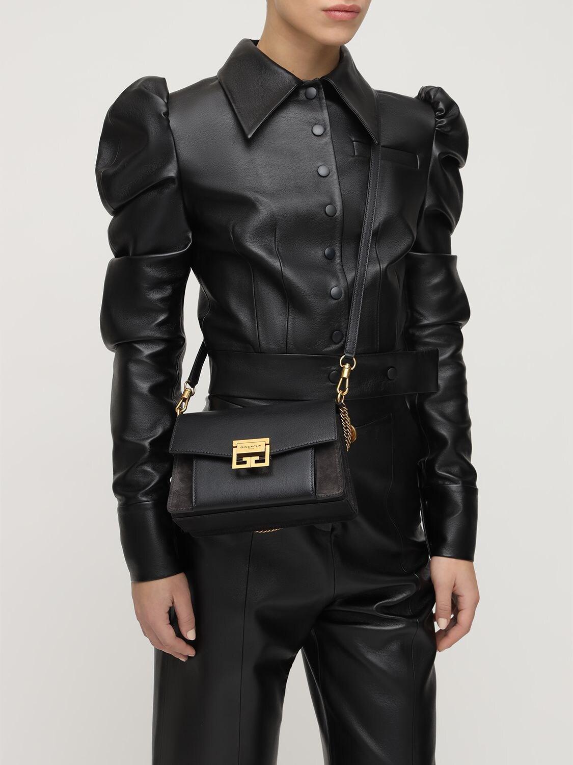 Givenchy Small Leather \u0026 Suede Gv3 in Black \u0026 Grey (Black) | Lyst