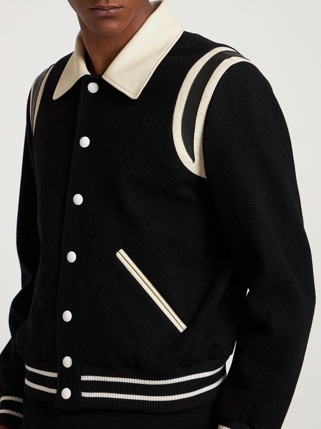 FLANEUR HOMME Wool Blend Teddy Jacket in Black for Men | Lyst UK