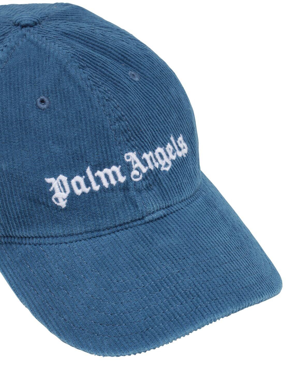 Palm Angels Corduroy Cord Logo Cap in 