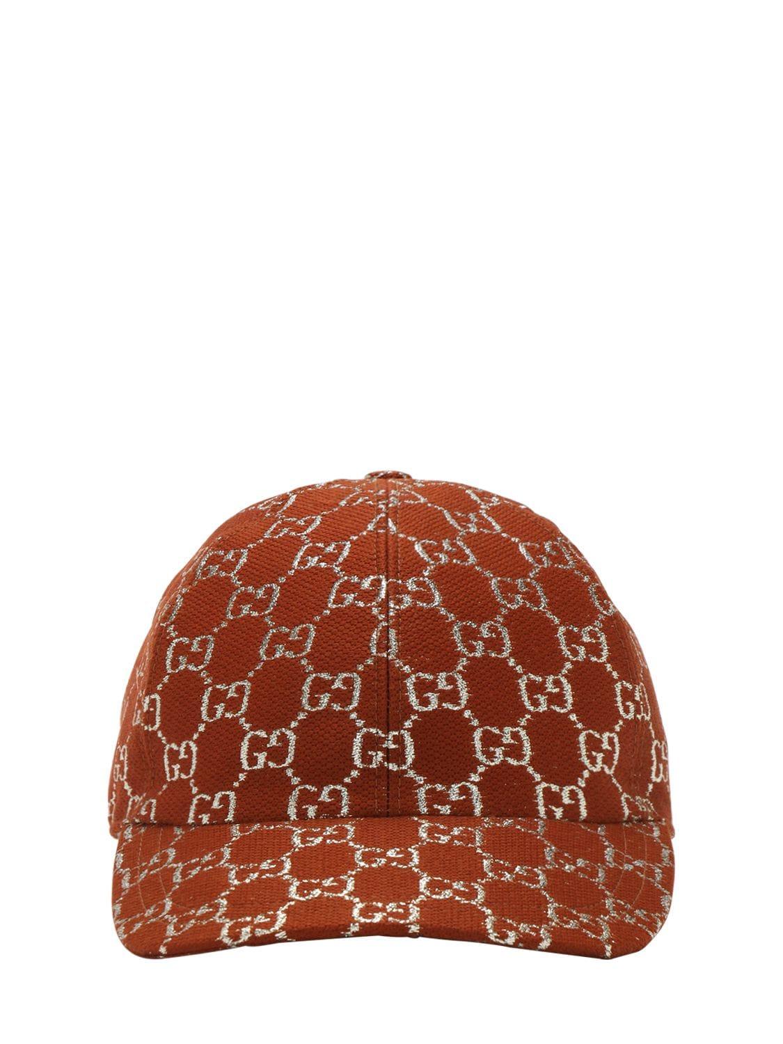 Gucci GG Lamé Baseball Hat in Brown | Lyst
