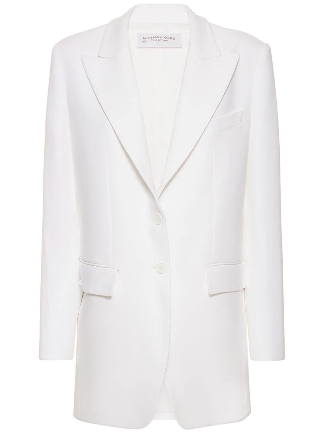 Michael Kors Crepe Sable Boyfriend Blazer in White Lyst
