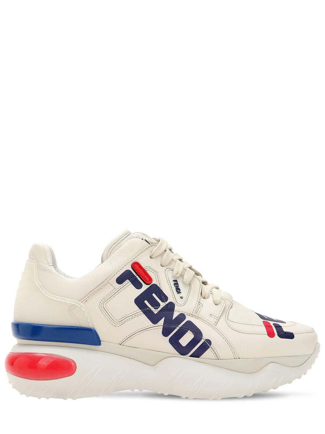 Fendi mania leather sneakers discount