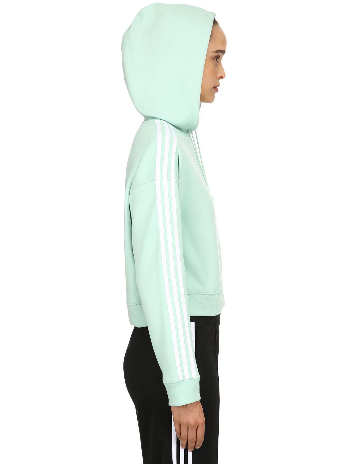 adidas cropped hoodie blush green