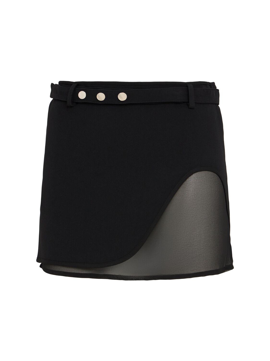 ミニスカート THE ATTICO Women Mini Skirts 231WCS133KV001F 166 Black The Attico Daiki tie-knit Mini Skirt | Black | FARFETCH