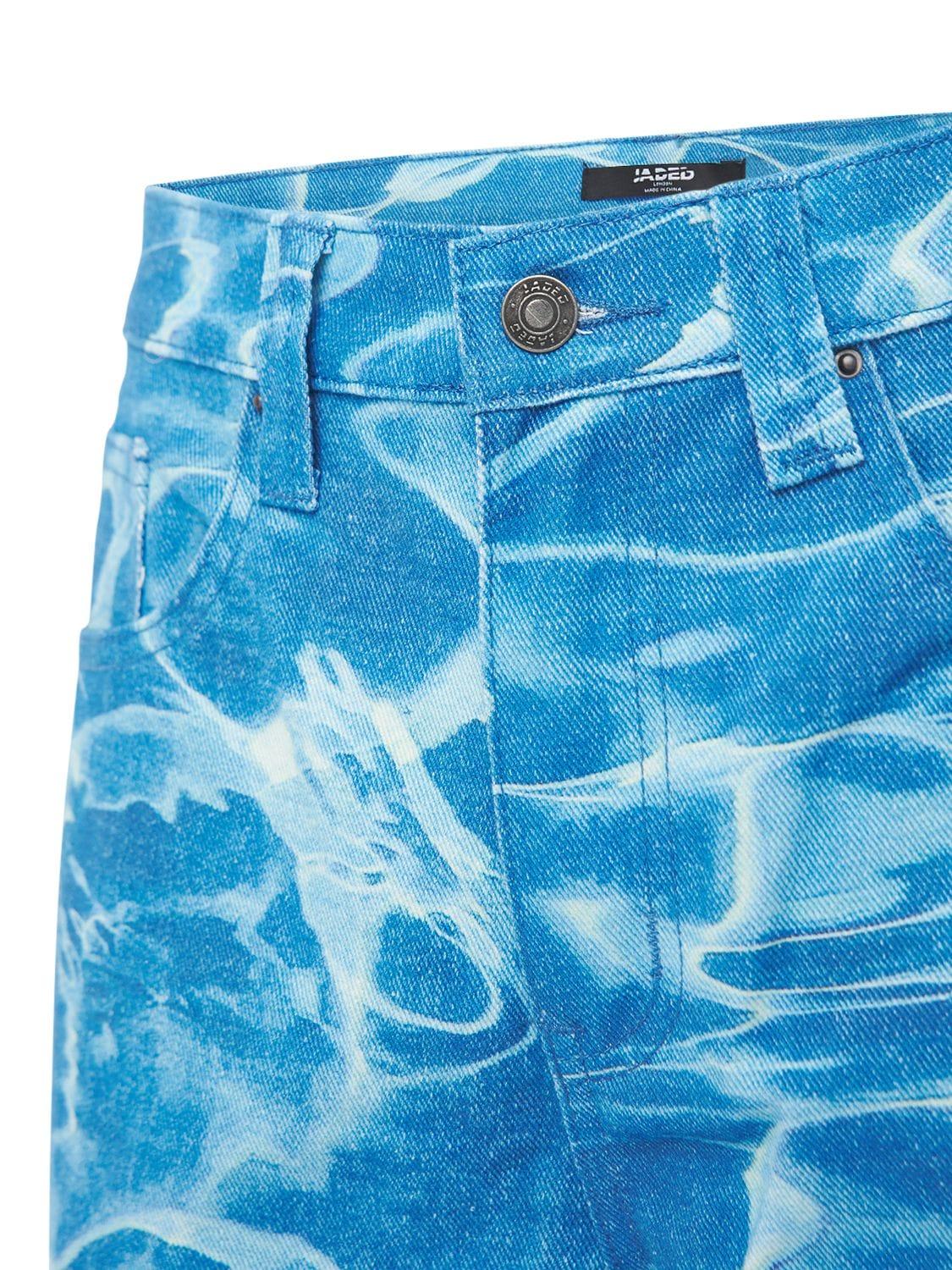 Denim Swimming Pool Printed Skate Jeans 