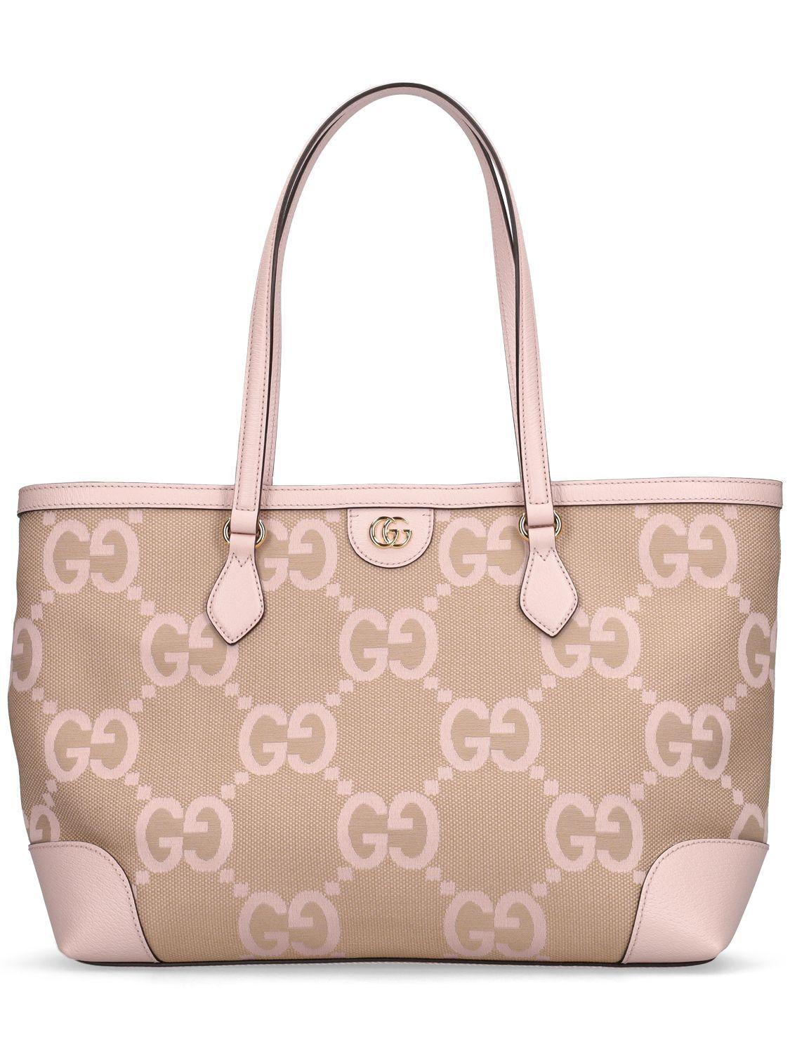 Gucci Ophidia gg Jumbo Canvas Tote Bag in Pink Lyst