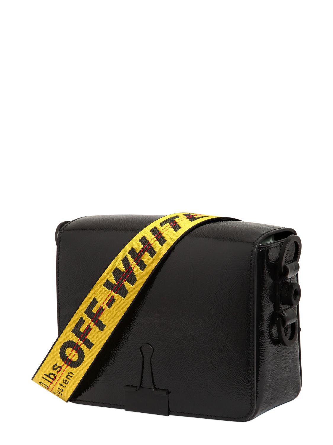 Off-White c/o Virgil Abloh Binder Clip Patent Leather Shoulder Bag in Black - Lyst