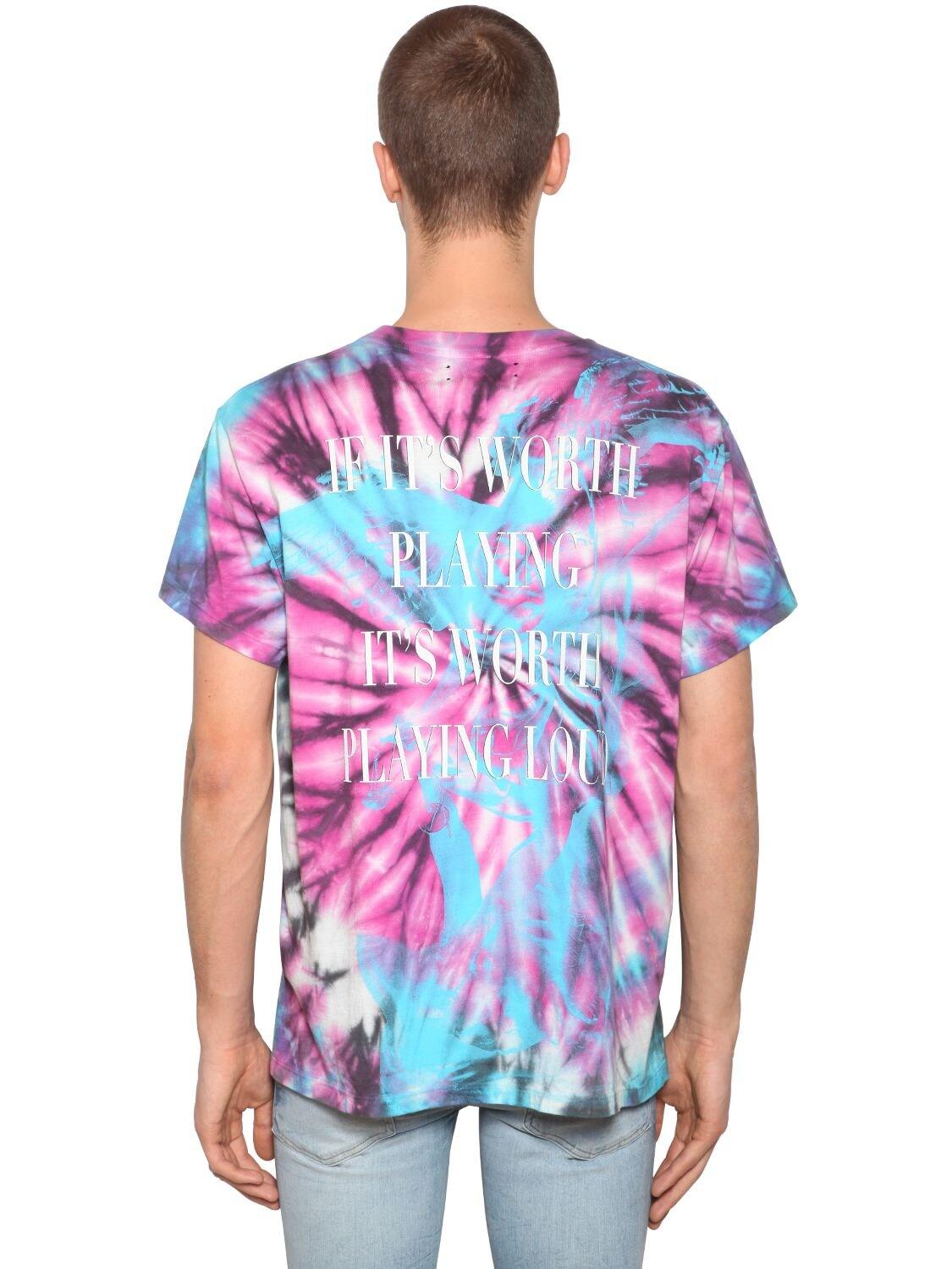 Amiri Cotton Tie \u0026 Dye Skull Tee in 